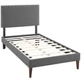 thumbnail image 3 of Modway Macie Twin Fabric Platform Bed with Squared Tapered Legs in Gray, 3 of 5