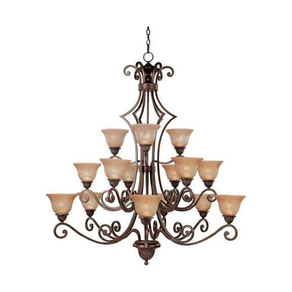 -15 Light 3-Tier Chandelier In Mediterranean Style-49 Inches Wide By 51 Inches High Maxim Lighting 11239Saoi