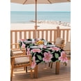 thumbnail image 2 of Outdoor Tablecloth with Umbrella Hole for Patio/Picnic/Party/Camping, Flowers Waterproof Table Cloth Rectangle Table Cover Washable, Pink Spring Floral Elegant Pastoral Watercolor (54"x 80"), 2 of 8