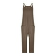 thumbnail image 4 of Babysbule Womens Overall Pants Women's Summer Fashion Solid Color Jumpsuit With Pockets And Straps Casual Pants, 4 of 6