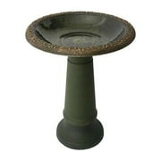 ALGREEN PRODUCTS Algreen 20 x 25 in. Birdbath, Green Marble
