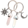 thumbnail image 3 of 2pcs Exquisitos Llaveros Llaveros Llaveros de Metal Llaveros en forma de Sol y Luna, 3 of 5