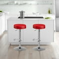 thumbnail image 4 of Costway 1 PC Round Backless Bar Stool Adjustable Swivel Pub Chair U Leather with Footrest Red, 4 of 11