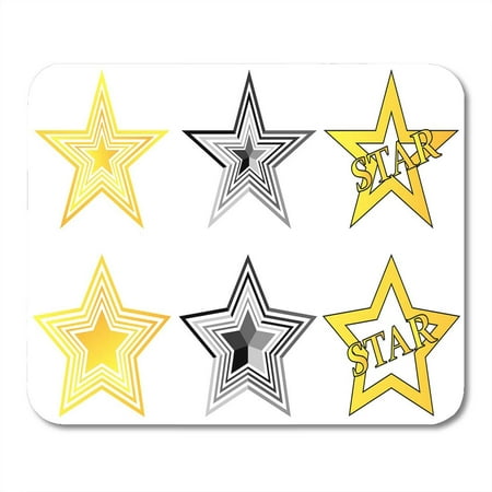SIDONKU Best White Abstract Stars Flat Yellow Award Bright Collection Mousepad Mouse Pad Mouse Mat 9x10 (Collection Of Best Po)