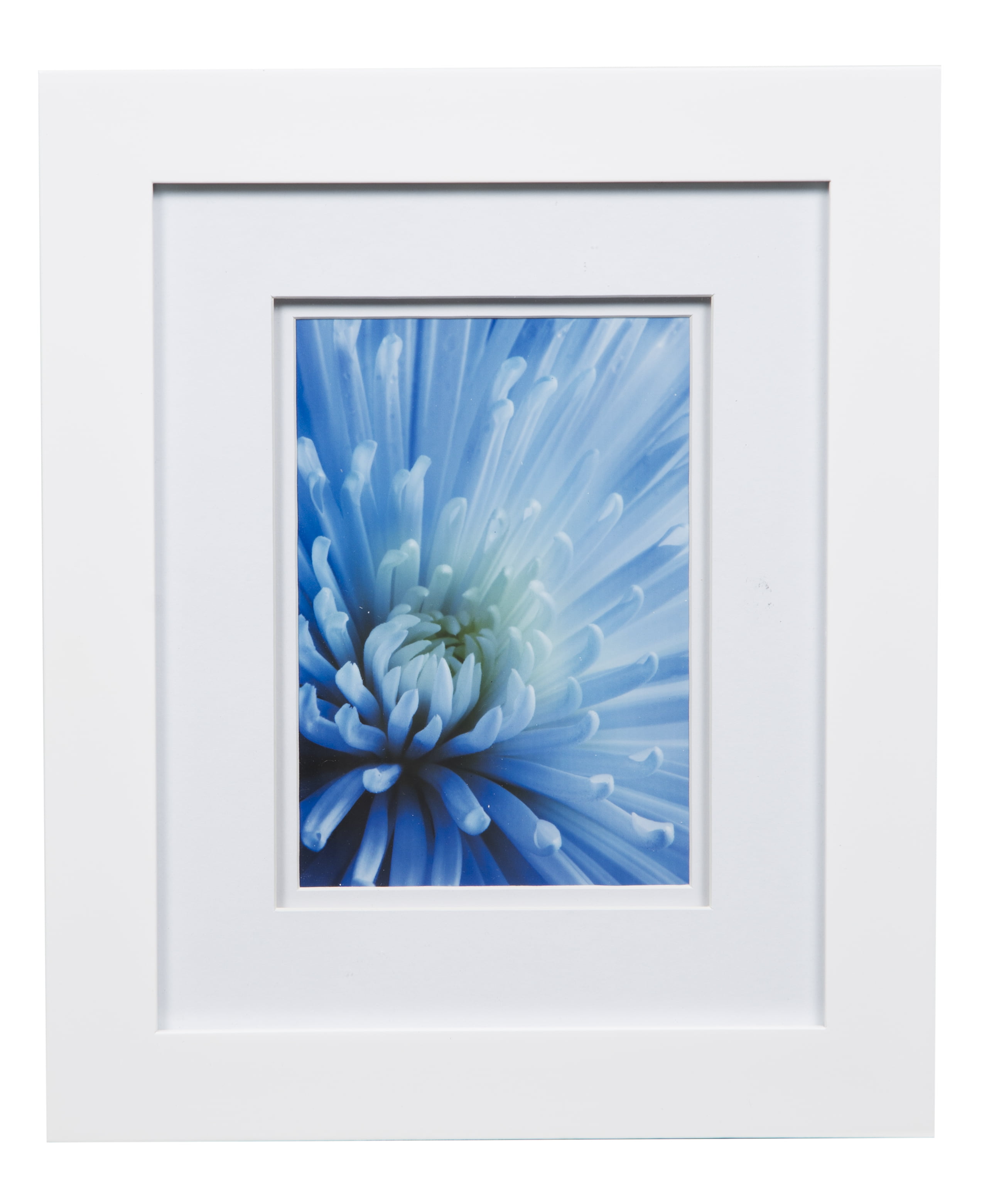 Gallery Solutions 8x10 Flat White Tabletop or Wall Frame with Double White  Mat For 5x7 Picture