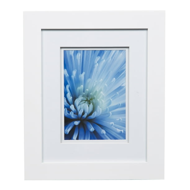 Gallery Solutions 8x10 Wide White Frame with Double Mat For 5x7 Image