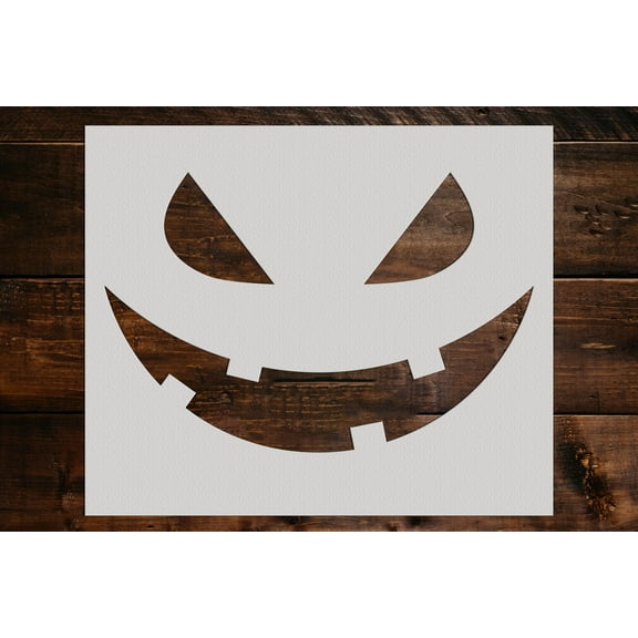 Pumpkin Face Stencil - Art and Wall Stencil (6"x5")