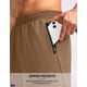 thumbnail image 4 of Pantalones cortos para correr Pudolla para hombre, entrenamiento atlético, marrón 3XL, 4 of 7