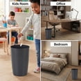 thumbnail image 6 of HOLDN’ STORAGE Small Trash Can with Open Top for Compact and Tight Spaces – 1.58 gal Capacity, Gray, 6 of 8