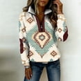 thumbnail image 2 of TaTaai Women St Patrick's Day Color Block Half Zip Long Sleeve Collared Casual Printed Hoodie Jacket Ladies Spring Daily Commute Street Wear Soft Comfortable Machine Washable Top Gift, 2 of 8