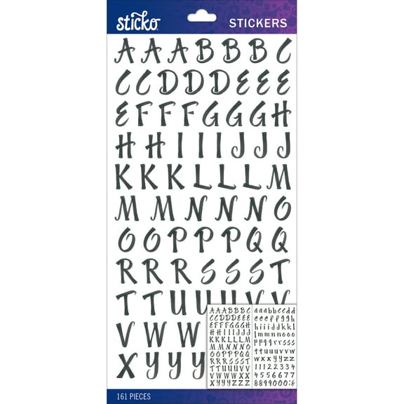 Sticko Alphabet Stickers-Black Brush Small