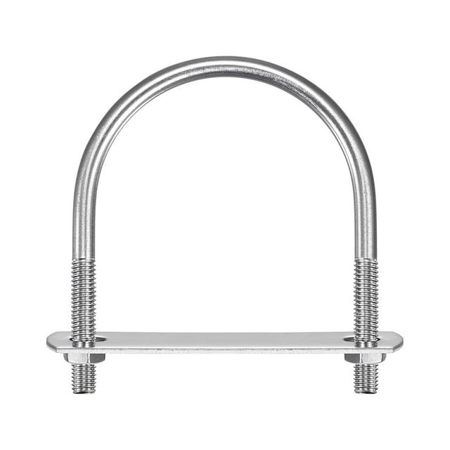 Unique Bargains Round U-Bolts 3 Sets 53mm Inner Width 71mm Length M6 with Nuts and Plates