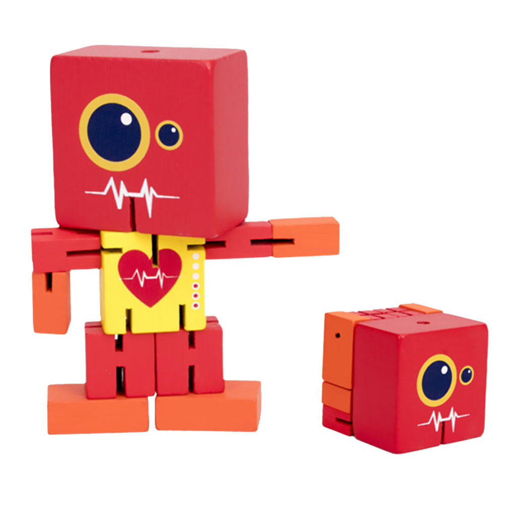HOMEMAXS Wooden Robot Block Toy Funny Game Toy Children Educational