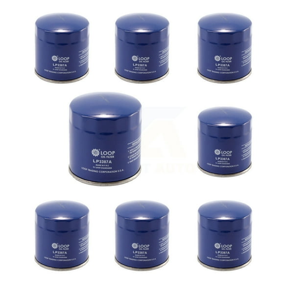 LOOP Engine Oil Filter (8 Pack) for Car Chevrolet GMC Sierra 1500 Silverado Pontiac Buick Equinox Malibu Torrent Grand Prix Camaro LaCrosse Oldsmobile S10 Montana Cavalier Impala Am Express KLO-100217