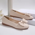 thumbnail image 5 of Daily Wear Comfortable Indoor Outdoor Casual Shoes for Women Shallow Cut Bowknot Rhinestone Plus Size Spring Summer Beige 6.5, 5 of 9