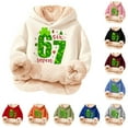 thumbnail image 4 of NAFUU Girl's 67 Hoodie Tops Girls Fleece Lined Hoodies Long Sleeve Hooded Sweatshirt Pullover Top For Kids Casual Winter Wear 3-4 Years, 4 of 4