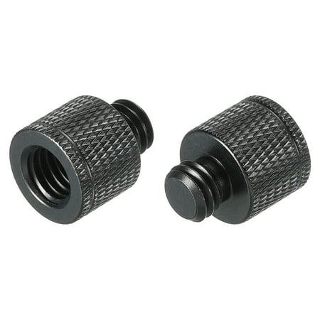 Uxcell Mic Stand Adapter M10 Female to 3/8 Male Camera Screw Thread Adapter for Microphone Tripod Stand Black 2 Pack