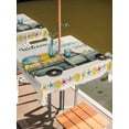 thumbnail image 2 of Outdoor Tablecloth with Umbrella Hole for Patio/Picnic/Party/Camping, Summer Truck Lemon Waterproof Table Cloth Square Cover Washable, Nautical Coastal Linen Texture (60"x 60"), 2 of 8