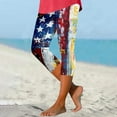 thumbnail image 2 of QATAINLAV 4th of July Capri Leggings for Women Trendy American Flag Patriotic Cropped Pants Vacation Casual Soft Workout Yoga Legging Capris Blue L Gifts for Girls, 2 of 6