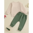 thumbnail image 6 of Toddler Baby Girls Boys Christmas Clothing Sets 0 6 12 18 24 Months 2T 3T Candy/Reindeer Letter Print Long Sleeve Sweatshirt Pocket Long Pants Outfits, 6 of 9