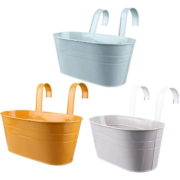 2023 - Set Of 3 Hanging Flower Pots With Hooks For Balcony