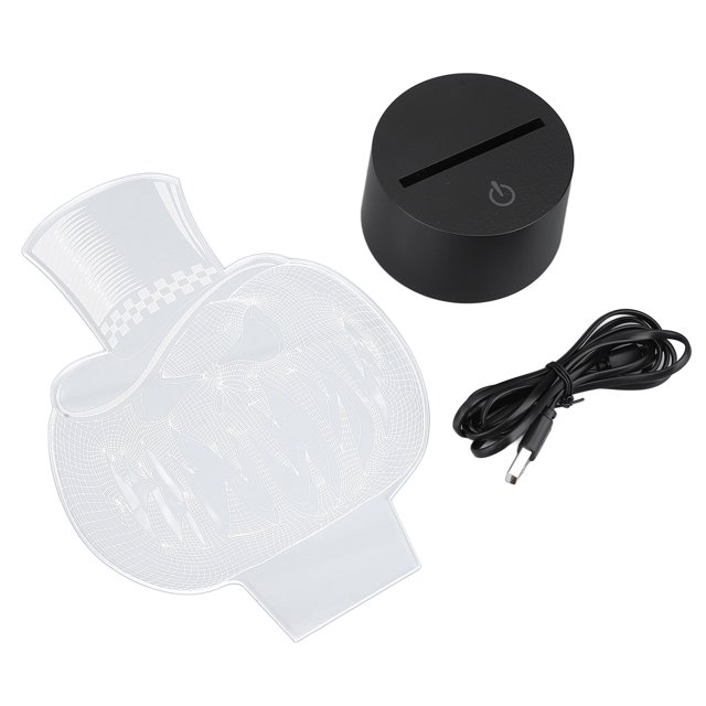 Lámpara de mesa 3D con forma de cara de calabaza, toque inteligente, 7 colores, lámpara de escritorio acrílica USB, luz nocturna 3D para dormitorio al lado