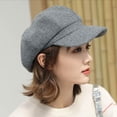 thumbnail image 2 of EnJoCho Workout Hat for Women Ladies Hat Autumn And Summer Warm Fashion Wool Beret Painter Dome Trend Hat, 2 of 4