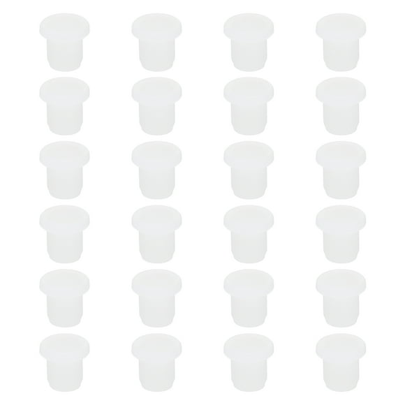 Unique Bargains T-Shaped Silicone Rubber Solid Plug for 8.3 to 8.4mm Hole White 24 Pieces