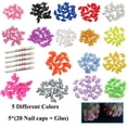 thumbnail image 3 of Gorros de uñas para gatos VICTHY, 100 unidades, con pegamento y aplicadores, 5 colores, 3 of 7