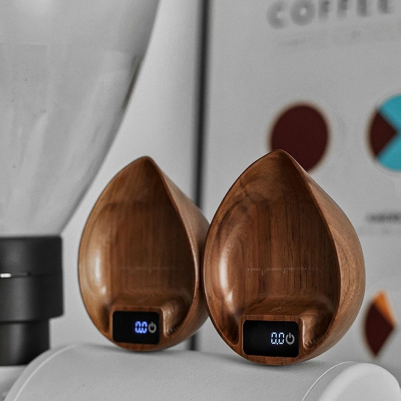 Coffee Scale Wood Acrylic Texture Coffee Weighing Tray for Coffee Enthusiasts