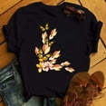 thumbnail image 4 of T-shirt Femme Imprimé Mode Fleur Papillon Manches Courtes Décontracté Haut Graphique, 4 of 7