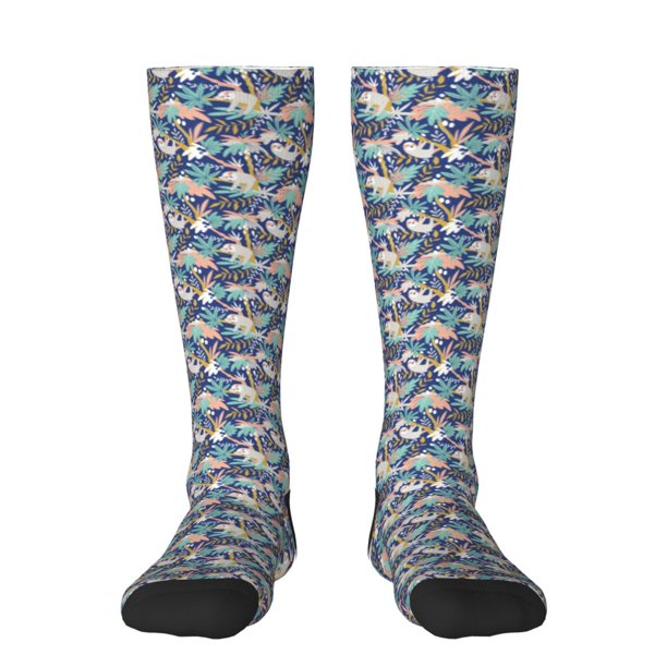 Balery Tropical Sloth Calcetines novedosos Calcetines deportivos Calcetines hasta la rodilla Calcetines de algodón Calcetines originales y geniales