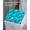 thumbnail image 2 of Preservd Rose in Acrylic Box Eternal Flower That Lasts 4 Years Gifts for Girlfriend Wife Mom Women Valentines Day Anniversary Birthday Mothers Day(Sky Blue), 2 of 5