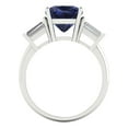 thumbnail image 4 of Three-Stone Engagement Ring for Women - 3ct Simulated Blue Sapphire in 14K White Gold Promise Ring, 4 of 6