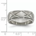 thumbnail image 5 of Titanium Polished X-Design 8mm Satin Center Ridged Edge Band, 5 of 10