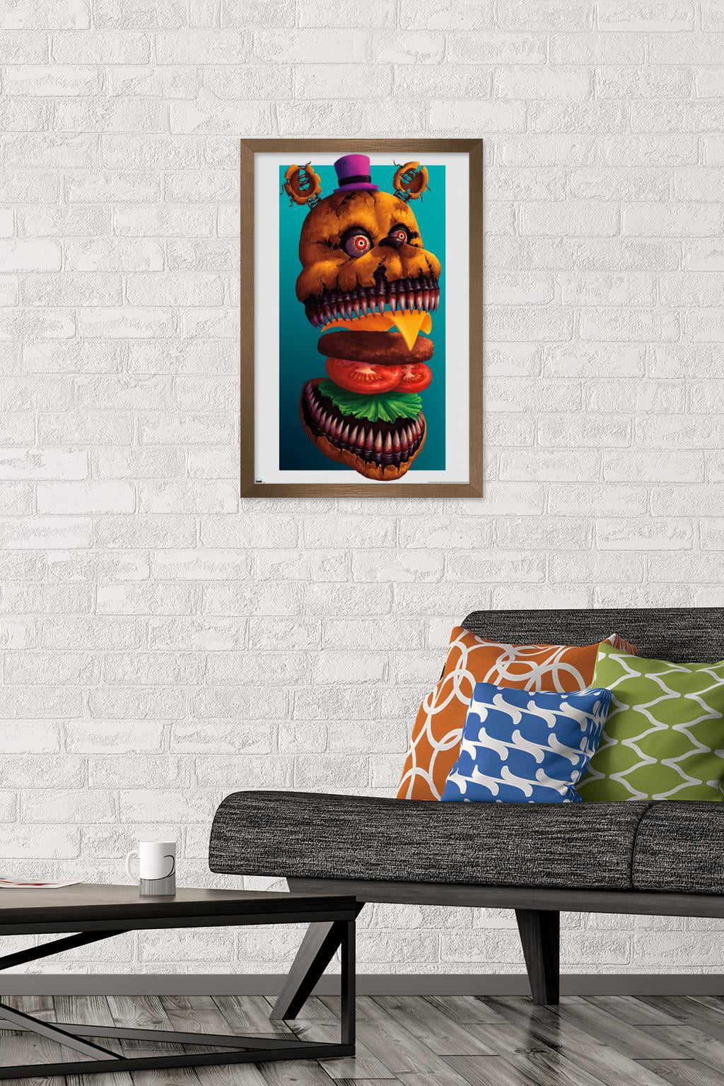 Five Nights at Freddy's - Burgers Wall Poster, 14.725" x 22.375" Framed