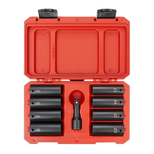 TEKTON 1/2 Inch Drive Impact Lug Nut Socket Set (9-Piece) | SID92415