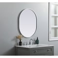 thumbnail image 3 of MR2A2430SIL-Elegant Decor-Asha - Metal Frame Oval Mirror In Modern Style-30 Inches Tall and 24 Inches Wide-Silver Finish, 3 of 3