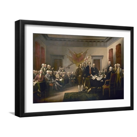 Art.com Signing the Declaration of Independence, July 4th, 1776 Giclee Print by John Trumbull, Black Frame Wall Art, 23" x 17"