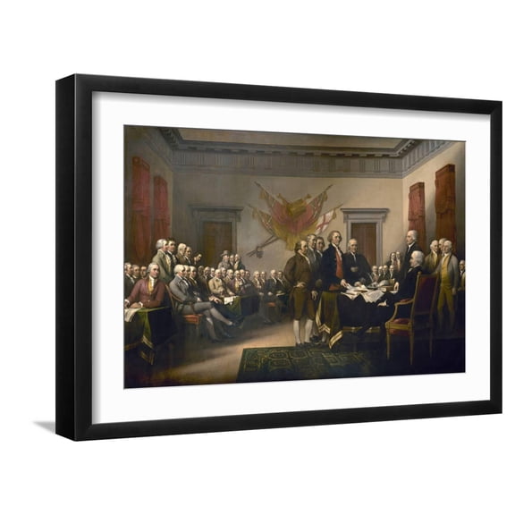 Art.com Signing the Declaration of Independence, July 4th, 1776 Giclee Print by John Trumbull, Black Frame Wall Art, 23" x 17"