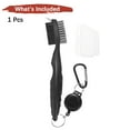 thumbnail image 4 of Cepillo de limpieza para palos de golf Uxcell [1PCS] - Limpiador de ranuras de palos de dos lados con línea de extensión retráctil para cuñas - [Negro-7.5IN], 4 of 7