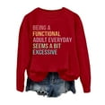 thumbnail image 3 of Women's Trendy Pullover Hoodie Letter Print Round Neck Top For Fall & Winter Crop Top with Hood Large Top Clothes Older Women Crop Top Sweatshirt for Women Suits Women Junior Tops Large Light Winged, 3 of 3