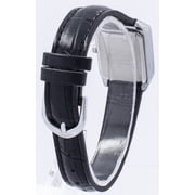 Womens Analog Quartz Stainless Steel Black Leather Watch LTP-V007L-7E1