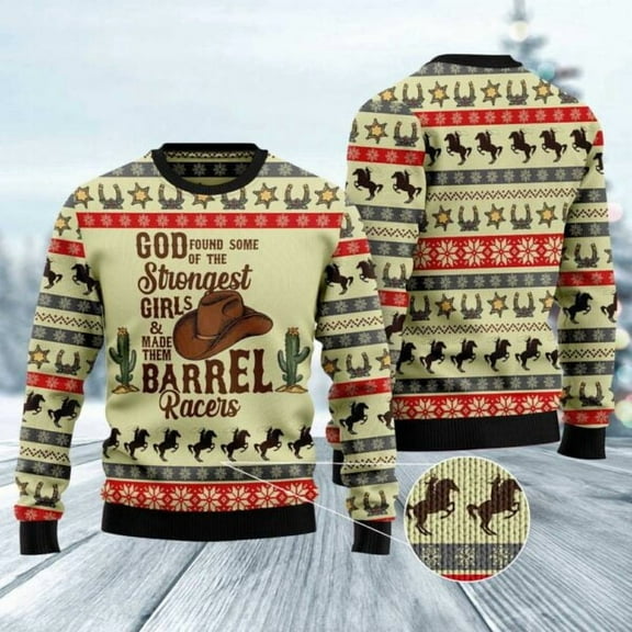 Rodeo Girl 3D Christmas Sweater, Christmas Sweater, 3D Sweater, Funny Xmas Sweaters