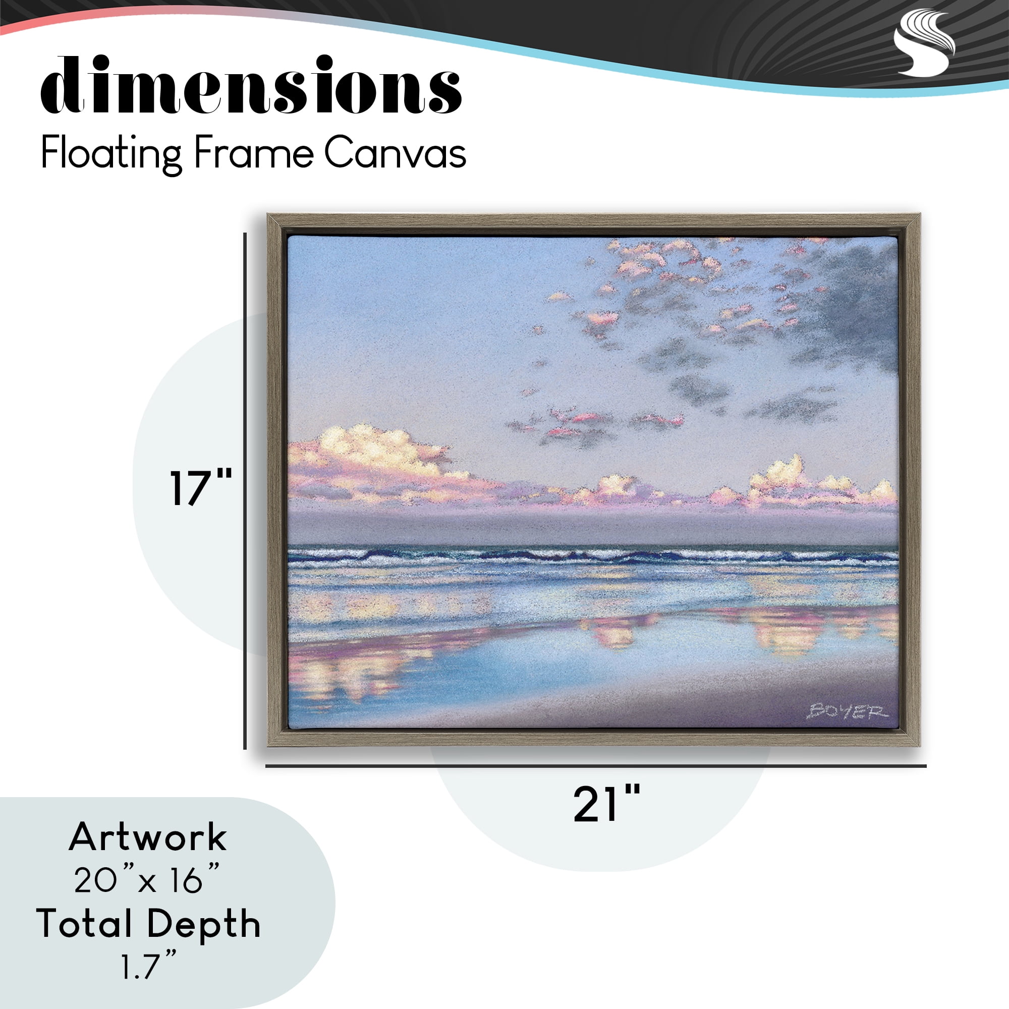 Stupell Industries Nature's Poetry Seascape Brown Framed Floater Canvas Wall Art, design by Susy Boyer