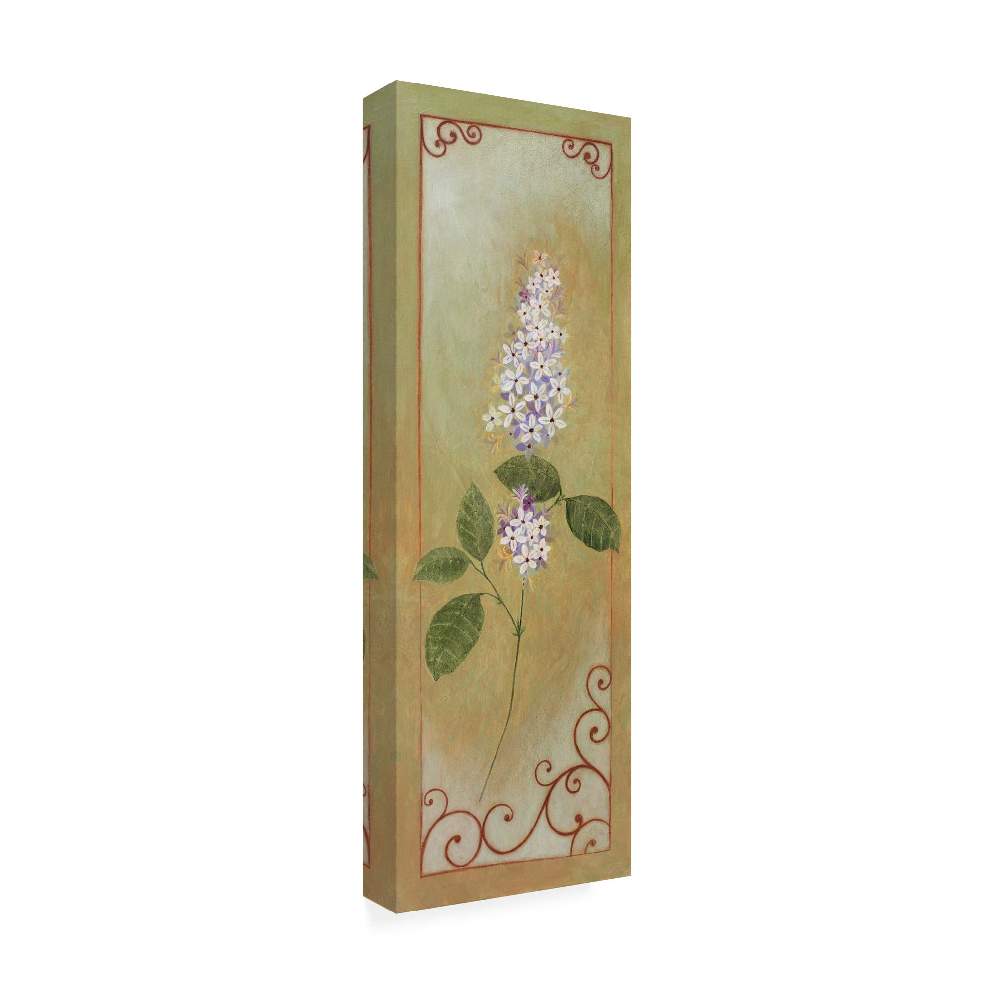 Trademark Fine Art 'Purple Lilac With Scroll Border' Canvas Art by Pablo Esteban