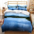 thumbnail image 1 of Cover Sets 2Pcs，Blue Sky White Clouds Sea Bedding Sets with Zipper Beautiful, 1 of 4