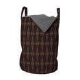 thumbnail image 1 of Tribal Laundry Bag, Australian Ethnic Aboriginal Culture Style Boho Shape Aztec Effects Native, Basket with Handles Drawstring Closure for Laundromats, 13" x 19", Brown Burgundy Amber, by Ambesonne, 1 of 4