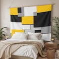 thumbnail image 3 of Yellow Grey Black Geometric Small Tapestry for Bedroom Wall Hanging Tapestry, Modern Abstract Art Ceiling Backdrop Tapestries Poster Blanket Wall Decor for Teens Room Living Room Dorm 23" x 28", 3 of 8
