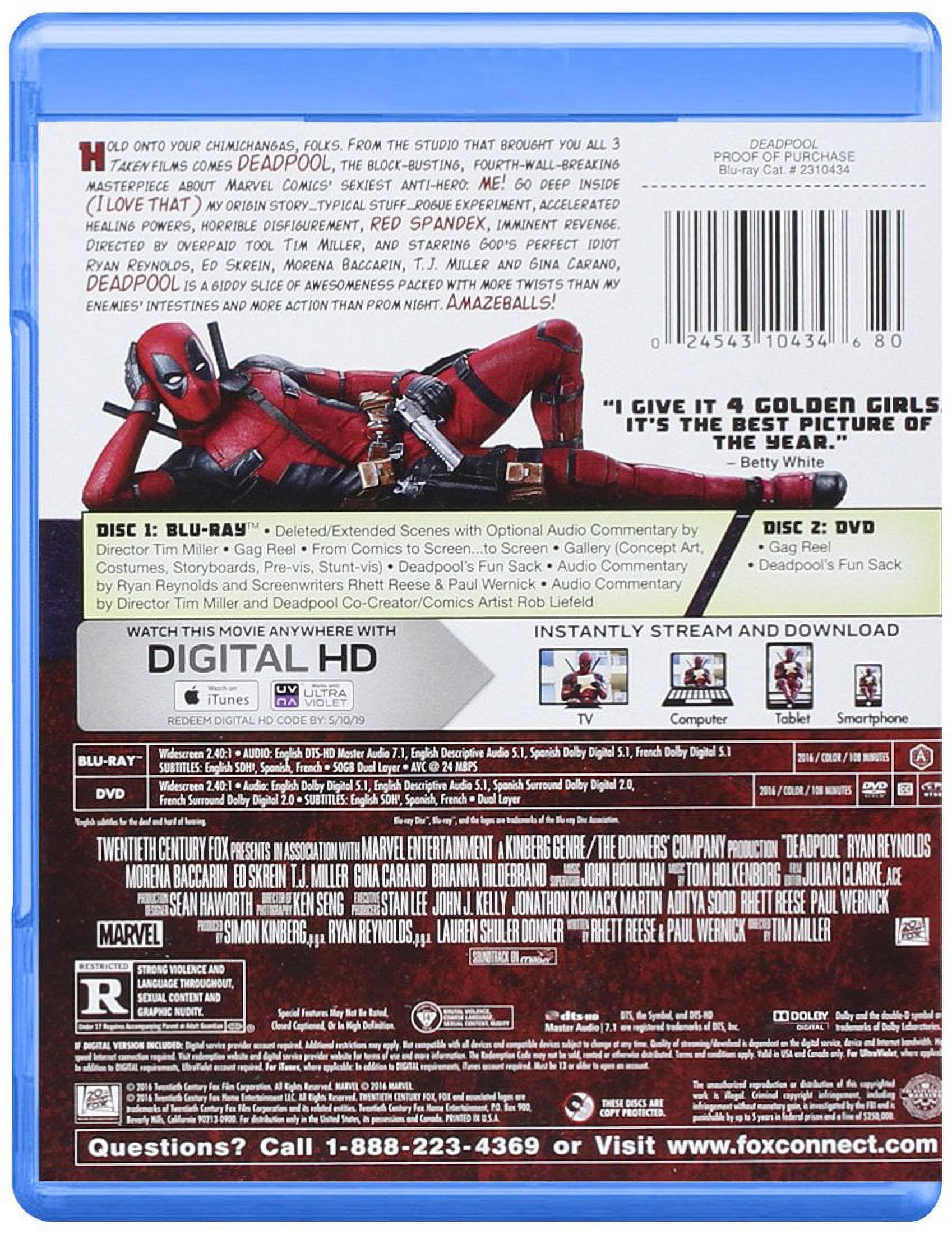 Deadpool (Blu-ray + Digital Copy) - image 4 of 5